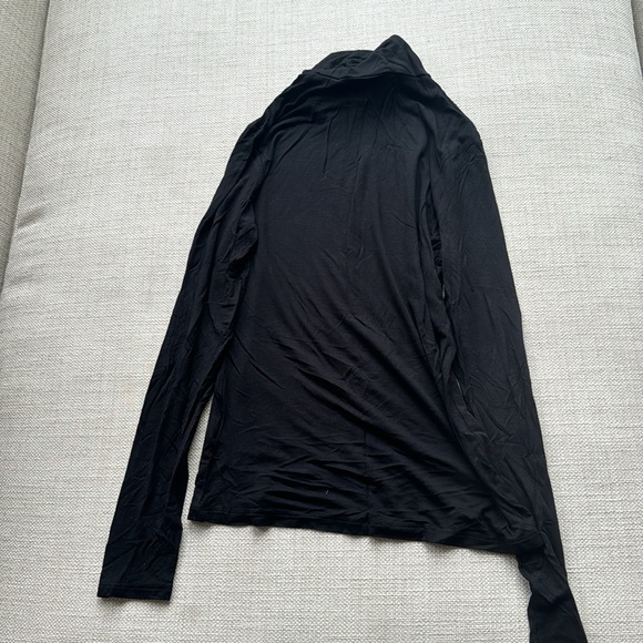 H&M, S, silky viscose, black, turtleneck shirt - Picture 3 of 3